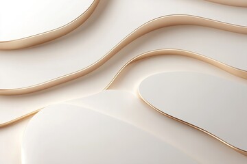 Poster - An abstract composition features layered golden cutouts with varied shapes against a neutral background. The design showcases soft shadows and glowing edges, perfect for text overlay