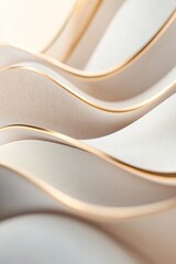 Poster - This sophisticated abstract composition presents layered golden cutouts in various shapes, producing soft shadows and glowing edges