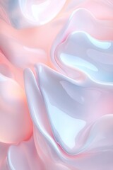 Poster - Abstract ripple effects in soft pastel tones spread like glowing veins on a neutral gradient. This calming visual creates ample negative space ideal for text overlay
