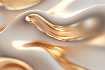 Poster - The artwork showcases layered gold waves on a smooth, reflective surface with warm highlights, creating a dynamic look and ample negative space for branding