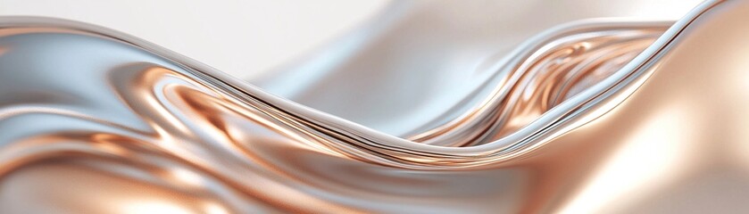 Poster - Metallic vein-like structures flow gracefully, forming elegant silhouettes reminiscent of buildings, showcased against a neutral background with subtle reflections and glowing tones