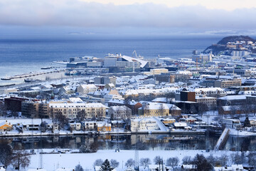 Wall Mural - Aerial view of Trondheim, Norway