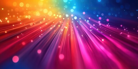 Poster - Colorful Abstract Background with Rays of Light and Bokeh Effect for Creative Projects and Design Inspiration