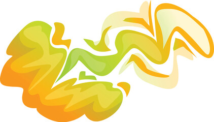 Aufkleber - Yellow and green smoke creating fluid and ethereal shapes on a white background