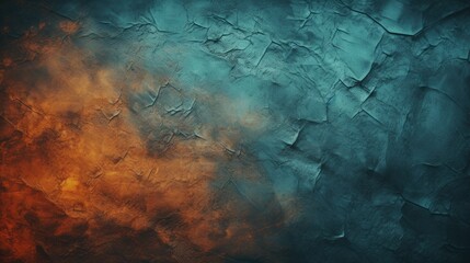 Poster - Grunge Abstract Background with Textured Wrinkles in Blue and Orange Hues for Creative Design Projects and Digital Artwork