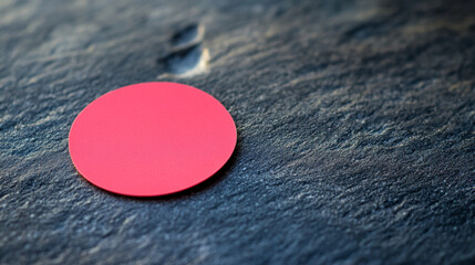 Poster - Red Circle on Dark Textured Background Minimalist Design Simple Shape Modern Abstract Graphic       