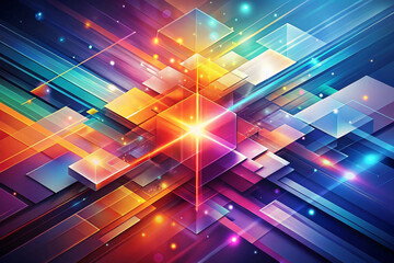 Poster - Abstract vibrant colorful geometric shapes background.