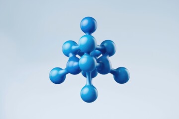 Poster - A 3D rendering of a blue molecule structure, showcasing interconnected spheres.
