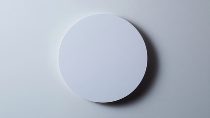 Poster - Simple White Circle Minimalist Design Background Image Clean Studio art grey wall shape light paper 