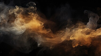 Poster - Brown Smoke Wisp on Black Background Capturing Ethereal Movement and Mystique for Creative Projects and Visual Art Applications