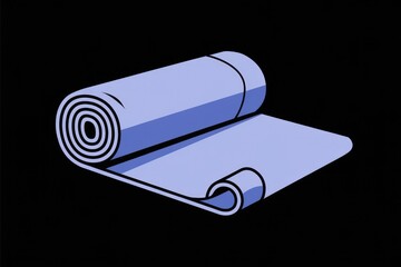 Poster - A rolled-up sheet of blue material, possibly fabric or paper, shown against a transparent background.