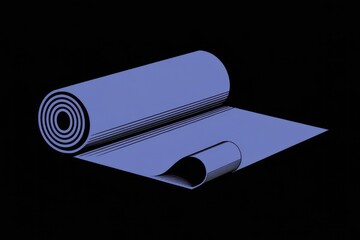 Poster - A partially unrolled roll of blue material, suggesting fabric, paper, or film.