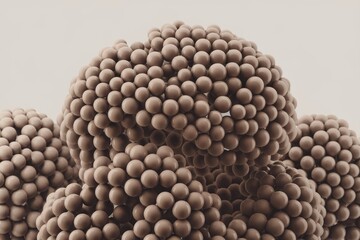 Poster - Close-up of numerous brown spheres clustered together, forming a unique abstract pattern.