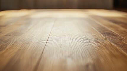 Aufkleber - Conference Table Perspective with Wooden Surface and Empty Text Space for Business Support