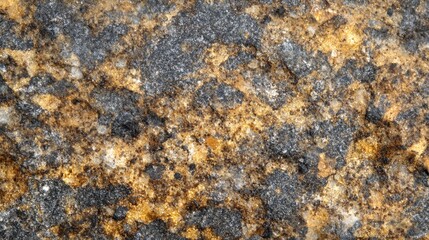 Poster - Illuminated golden granite texture close up with natural patterns and empty space for design or text overlay in a mining context