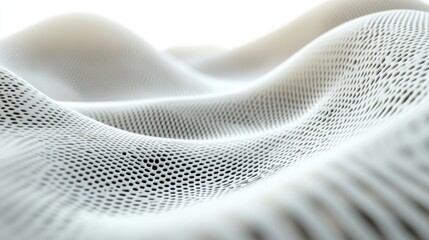 Poster - Abstract close-up of flowing synthetic fabric with intricate mesh texture ideal for backgrounds and copy space for text or design elements