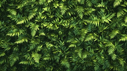 Poster - Close up of lush green fern foliage creating a vibrant natural background with ample space for text or design elements.