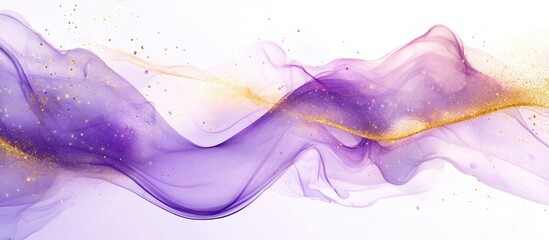 Fototapete - Vibrant violet and gold abstract marble background with flowing lines and bubbles ideal for elegant design templates and promotional materials