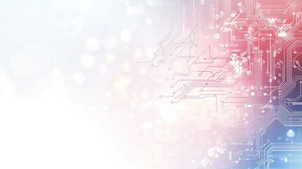 Fototapete - Designing Modern Semiconductors with Circuit Schematics and Blank Copy Space for Text Integration