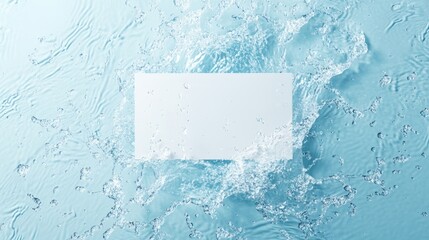 Poster - Clean Water Splash Background with Minimalist A4 Flyer Mockup in Azure Setting for Product Design and Text Placement