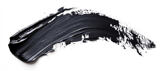 Poster - Black Paint Stroke Isolated on White Background Ideal for Creative Projects and Artistic Expressions with Space for Custom Text or Messages