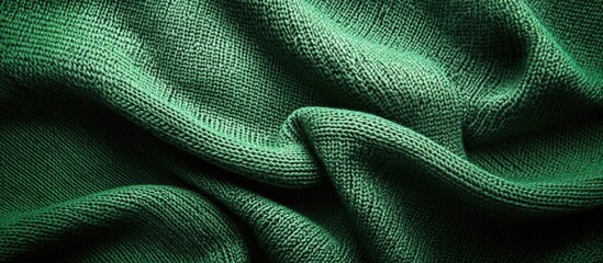 Poster - Textured Green Knit Fabric Background Cozy Soft Material for Warm Interior Design with Copy Space for Text or Branding Elements
