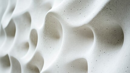 Leinwandbilder - Textured white wall surface close-up showcasing unique patterns and curves ideal for use as a background with ample empty space for text