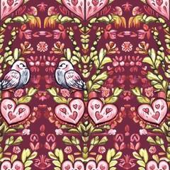  Hand-Drawn Dragon Design with Pink Hearts for Celebrating Chinese New Year Festival