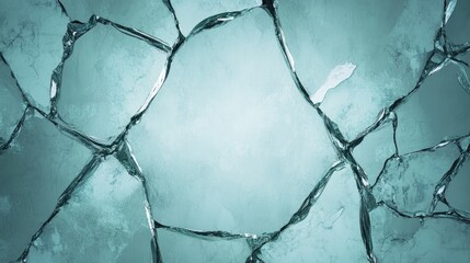 Poster - Shattered glass window with intricate cracks creating an abstract background suitable for text overlay or graphic design elements
