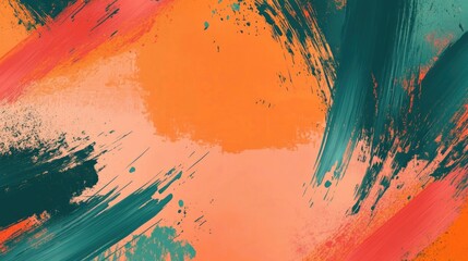 Aufkleber - Vibrant complementary colors paint strokes backdrop with ample empty space for creative text placement and artistic design elements