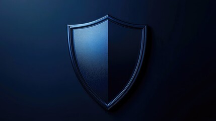 Aufkleber - High Tech Blue Metallic Shield Design with Empty Space for Custom Text in Dark Background