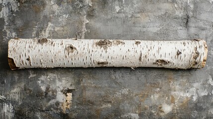 Poster - Birch log displaying intricate bark texture on a textured background with ample copy space for text or design elements