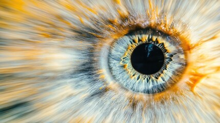 Poster - Close up of human eye exhibiting motion blur and rich texture ideal for creative text overlay and visual design purposes