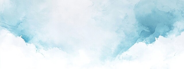Poster - Serene Blue and White Cloud Background for Calm Aesthetic with Open Space for Text or Design Elements