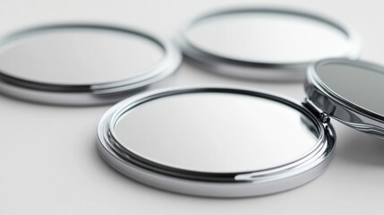 Poster - Compact Round Mirrors for Makeup With Blank Space for Branding or Text Placement