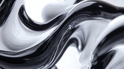 Poster - Spherical ink tubes creating dynamic flowing patterns with a blank copy space for creative text placement and design applications