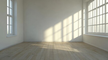 Poster - Minimalist Apartment Living Room Interior with Natural Light and Empty Space for Creative Text Placement