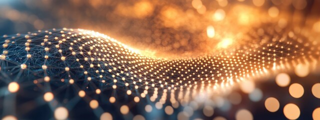 Aufkleber - Dramatic Quantum Computing Visualization with Abstract Light Patterns and Copy Space for Text Integration