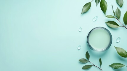 Poster - Skincare Product Mockup with Natural Elements and Empty Space for Branding and Text Integration