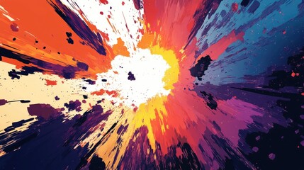 Poster - Bold Comic Style Explosion Background for Dynamic News Advertisement with Blank Space for Text Additions