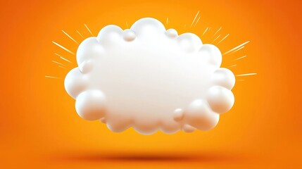 Poster - Comic style speech bubble with burst effect on orange background for customizable text or creative messaging use.