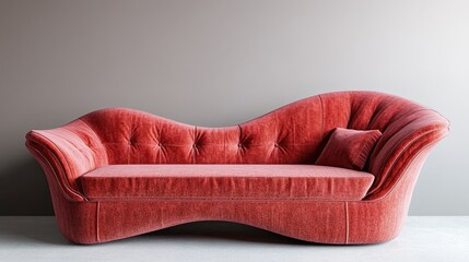 Poster - Trendy Upholstered Sofa in Modern Living Room Setting with Blank Wall Space for Creative Text or Graphic Placement
