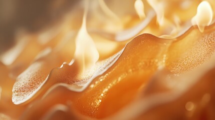 Fototapete - Close up of flickering flames with soft focus and warm tones creating an atmospheric background with empty space for text and design elements