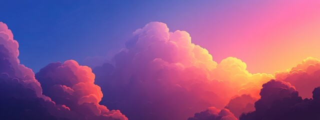 Poster - vibrant dusk sky with dramatic clouds and ample negative space for overlaying text or graphics