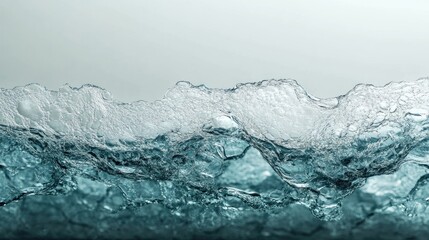 Poster - Clear Water Wave with Bubbles and Soft Focus Background for Text Placement and Visual Effects