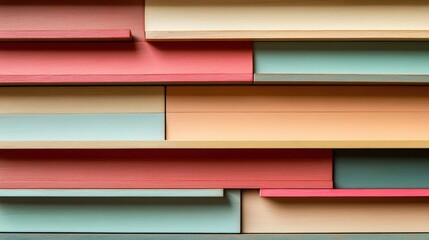 Poster - Colorful Wooden Slats Stacked Background with Copy Space for Creative Text and Design Elements