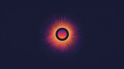 Poster - Abstract cosmic illustration, vibrant circular design with glowing rings, symbolizes energy and movement in space themes.