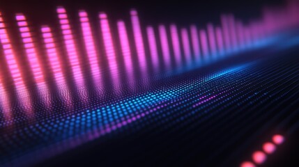 Poster - Vibrant Digital Equalizer Display with Colorful Waveform Patterns and Space for Text or Branding