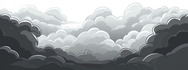 Poster - Dramatic stormy clouds with lightning creating a dynamic backdrop and ample empty space for adding text or graphic elements