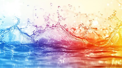 Fototapete - Vibrant Water Splash Patterns Creating a Soft Background with Ample Copy Space for Text or Titles